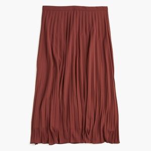 J. Crew Pleated Midi Skirt Mahogany Wine Red 4 4T